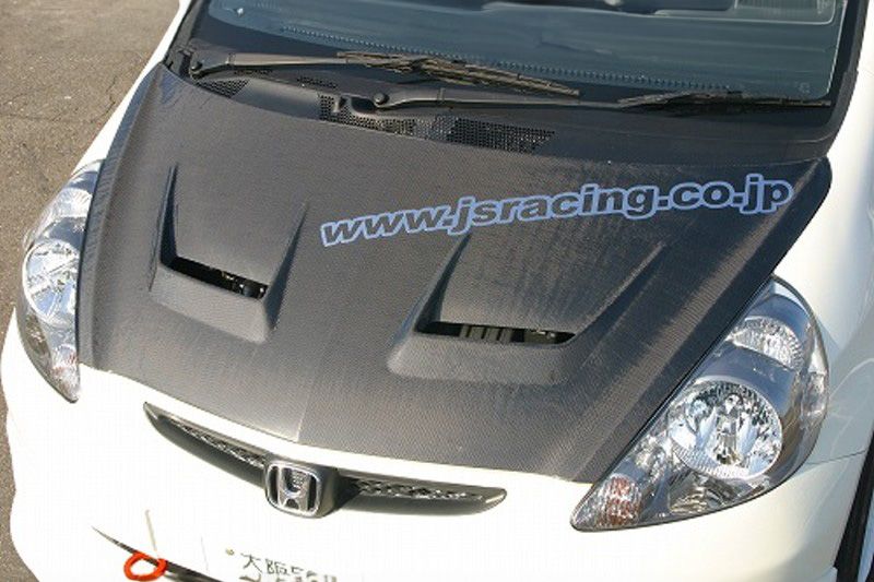 J'S RACING エアロボンネット Type-V カーボンFRP Fit GD1 GD2 GD3 GD4 フィット ジェイズレーシング 難アリ J'S RACING FIT Type V FRP hood - On The Run Motorsports